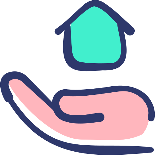 dom Basic Hand Drawn Lineal Color ikona