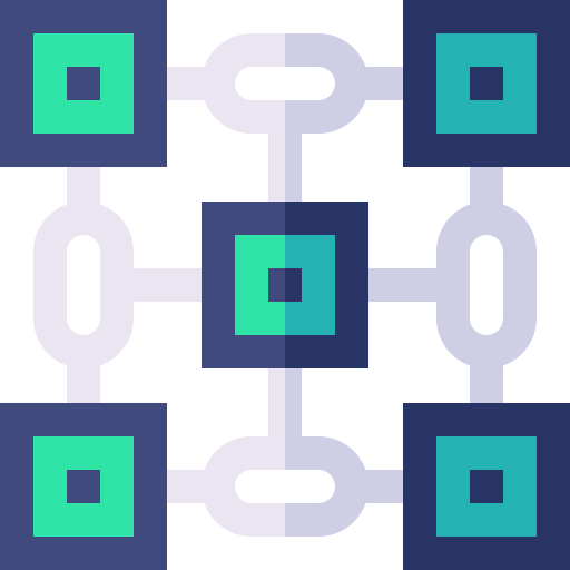 cadena de bloques Basic Straight Flat icono