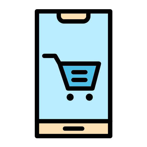shopping mobile Generic Outline Color Icône