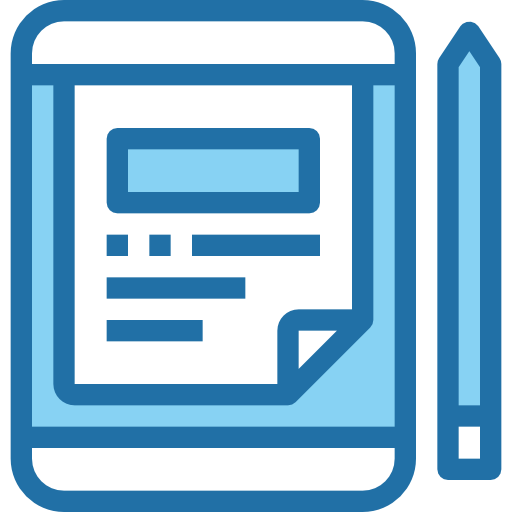 Online learning Accurate Blue icon