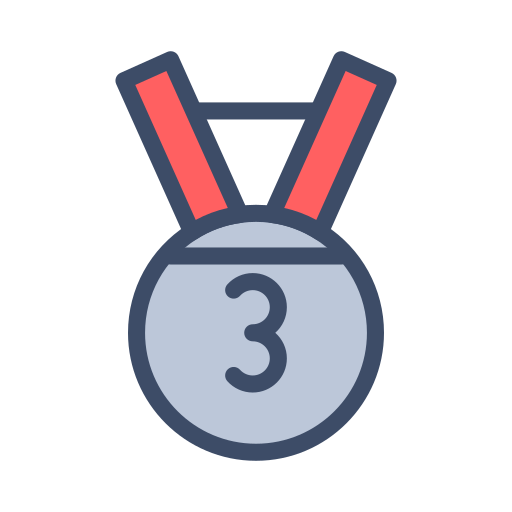 Number 3 Vector Stall Lineal Color icon