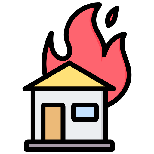 haus in flammen Generic Outline Color icon