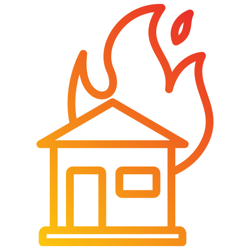 huis in brand Generic Gradient icoon