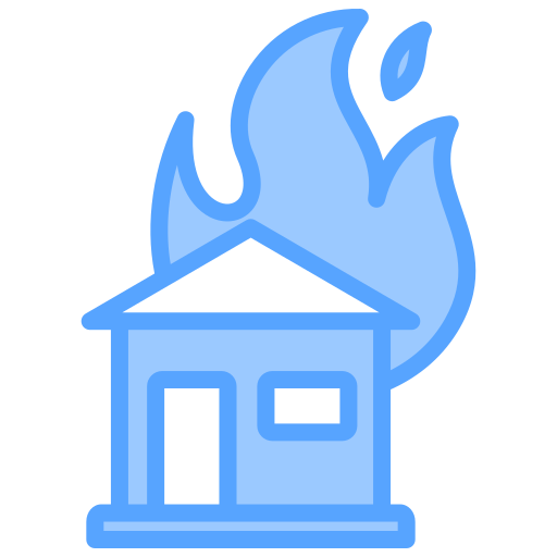 huis in brand Generic Blue icoon