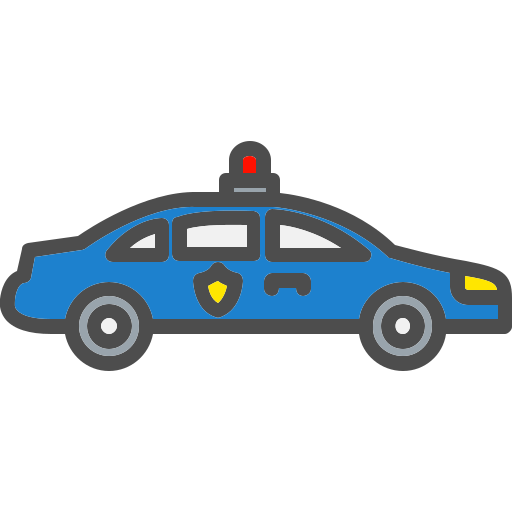 voiture de police Generic Outline Color Icône