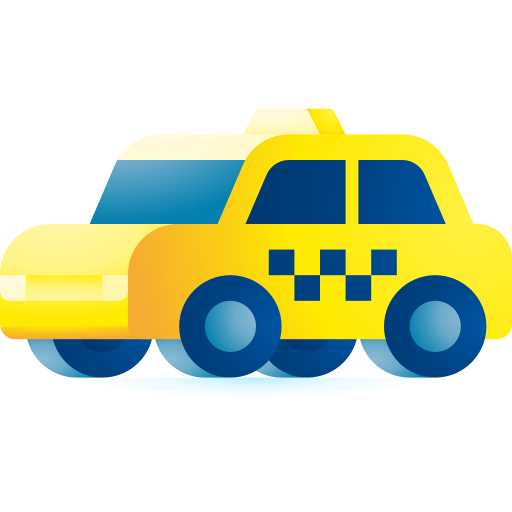택시 3D Toy Gradient icon
