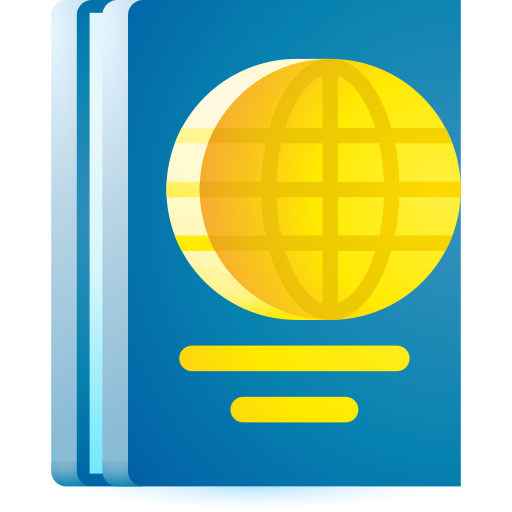 여권 3D Toy Gradient icon