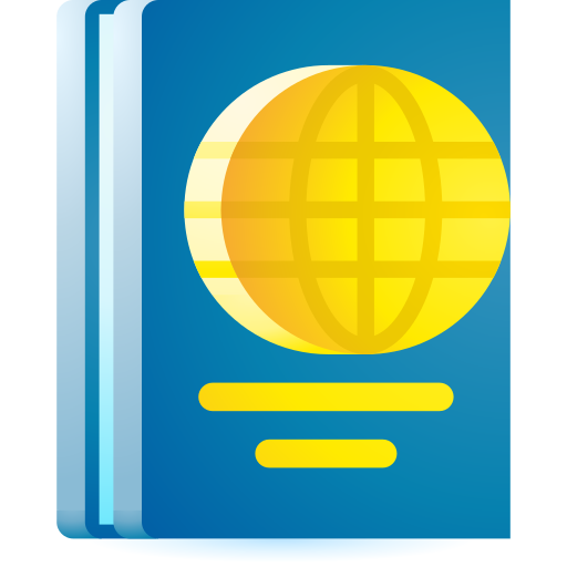 Passport 3D Toy Gradient icon