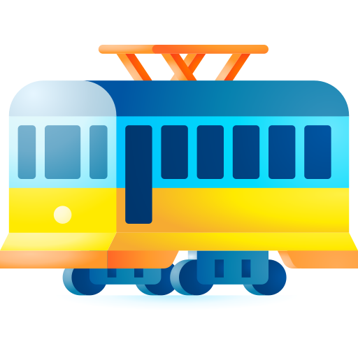 Tram 3D Toy Gradient icon
