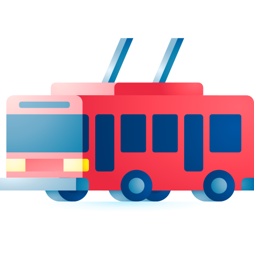 トロリーバス 3D Toy Gradient icon