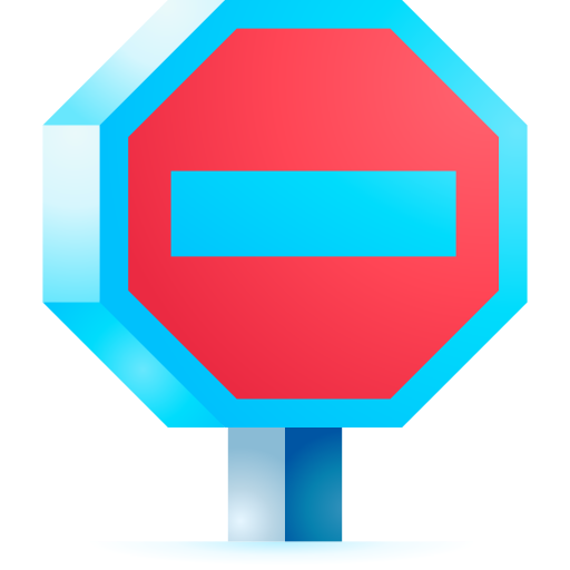 중지 3D Toy Gradient icon