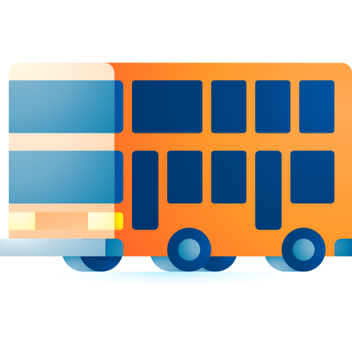 dwupoziomowy autobus 3D Toy Gradient ikona