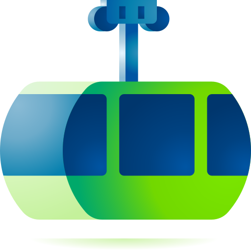 Cable car 3D Toy Gradient icon