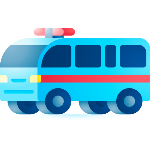 ambulans 3D Toy Gradient ikona