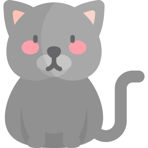 Британская короткошерстная кошка Kawaii Flat иконка