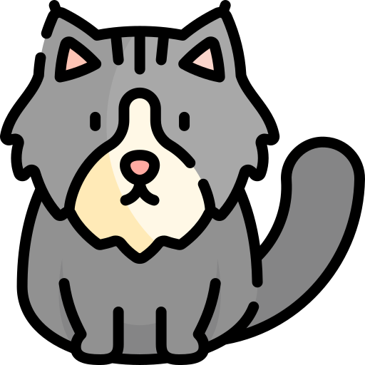kot norweski leśny Kawaii Lineal color ikona