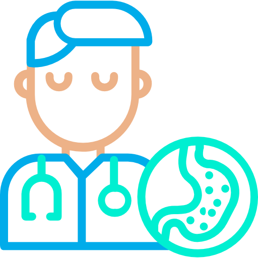 gastroenterólogo Kiranshastry Lineal Blue icono