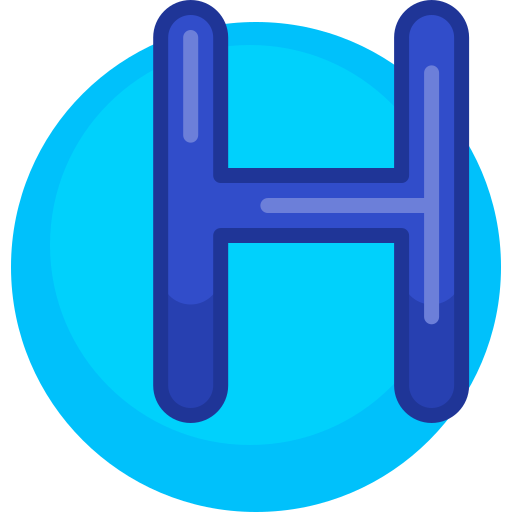 litera h Detailed Flat Circular Flat ikona