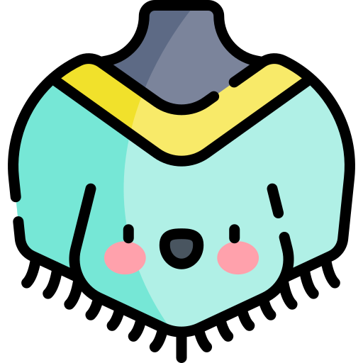 poncho Kawaii Lineal color icon