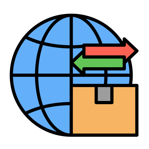 wereldwijde verzending Generic Outline Color icoon