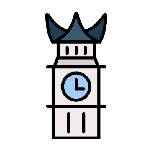 wieża zegarowa Generic Outline Color ikona