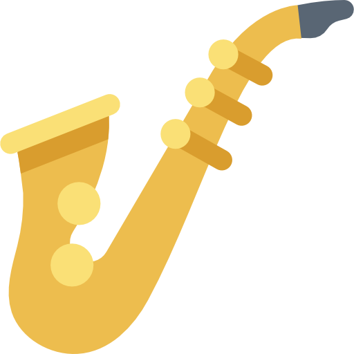 saksofon Kawaii Flat ikona