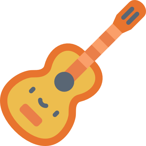 guitarra Kawaii Flat Ícone