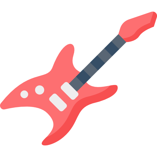 gitara elektryczna Kawaii Flat ikona