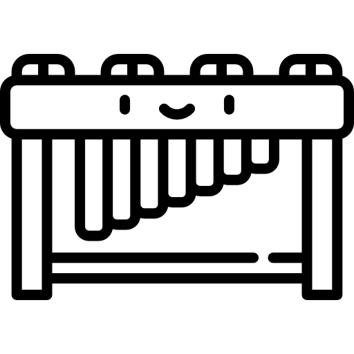 marimba Kawaii Lineal ikona