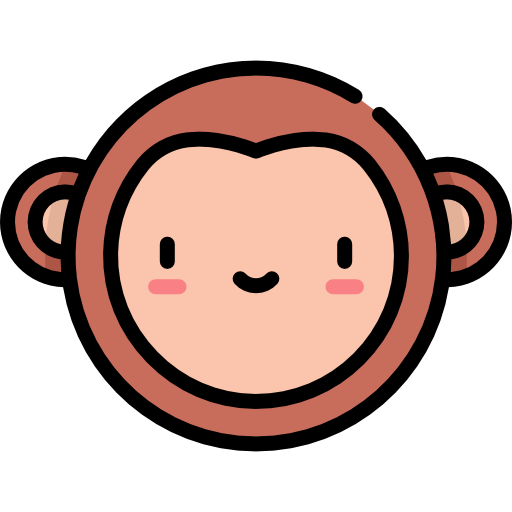 małpa Kawaii Lineal color ikona