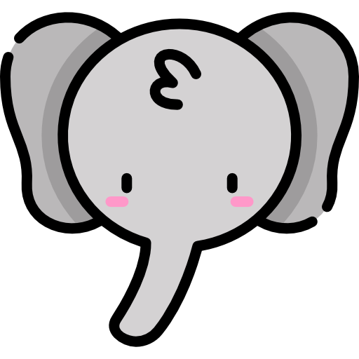 elefant Kawaii Lineal color icon