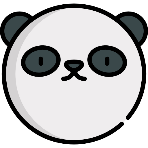 panda Kawaii Lineal color icoon