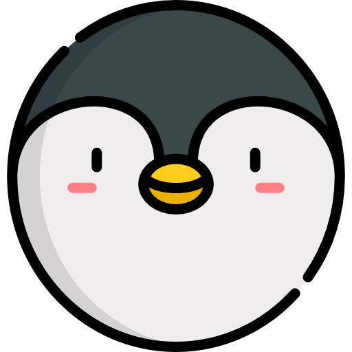 pinguino Kawaii Lineal color icona