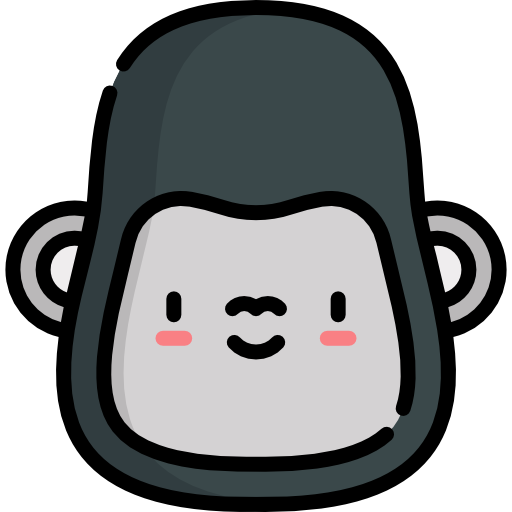 gorilla Kawaii Lineal color icona
