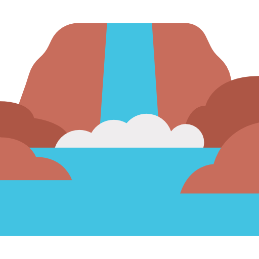 cascada Kawaii Flat icono