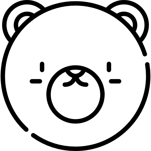 orso Kawaii Lineal icona