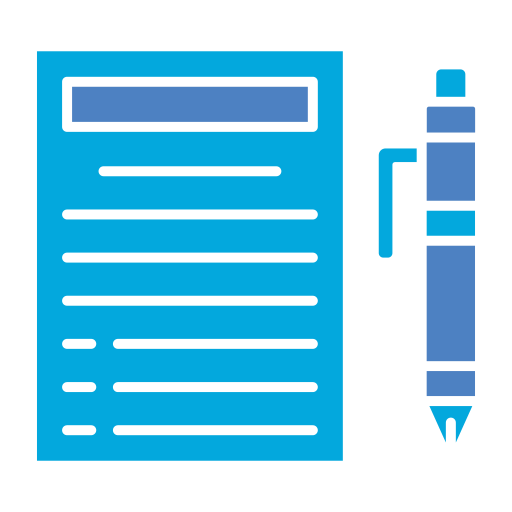 Ручка и бумага Generic Blue иконка