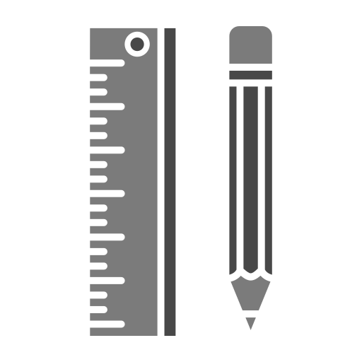 линейка и карандаш Generic Grey иконка