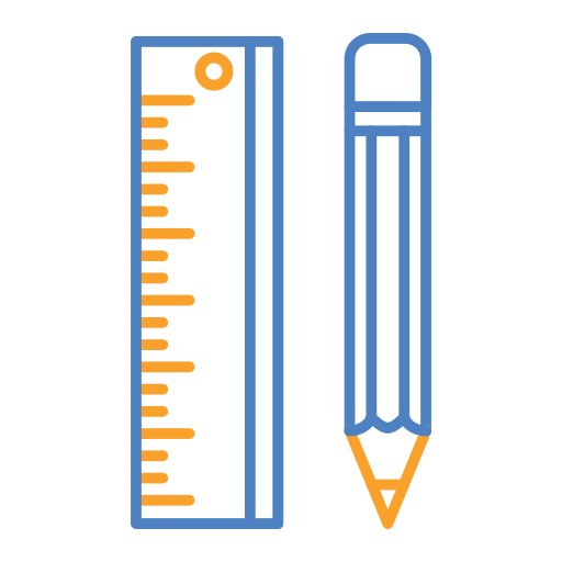 линейка и карандаш Generic Outline Color иконка