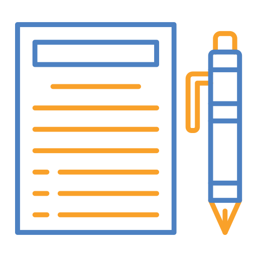 Ручка и бумага Generic Outline Color иконка