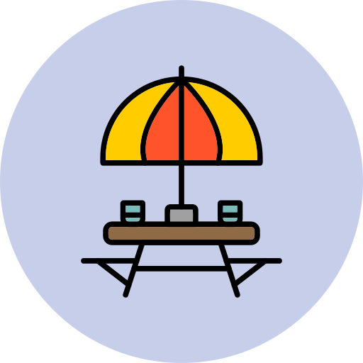stół na zewnątrz Generic Outline Color ikona