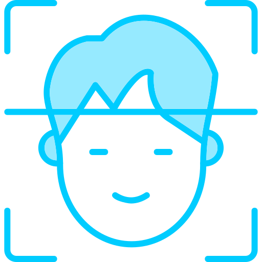 Face recognition Generic Blue icon