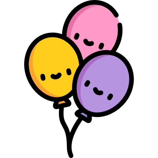 des ballons Kawaii Lineal color Icône