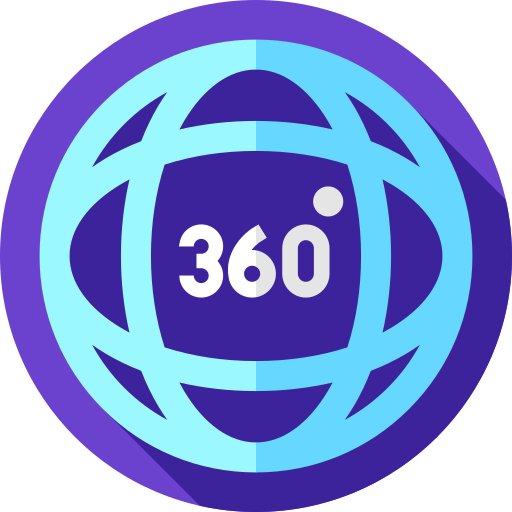 360 stopni Flat Circular Flat ikona