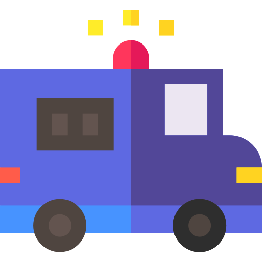 camioneta de la policía Basic Straight Flat icono