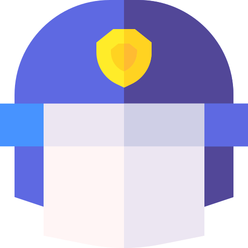 casco de policia Basic Straight Flat icono