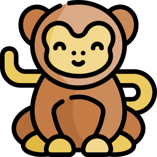 Monkey Kawaii Lineal color icon