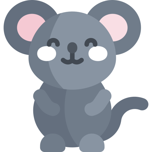 ratón Kawaii Flat icono