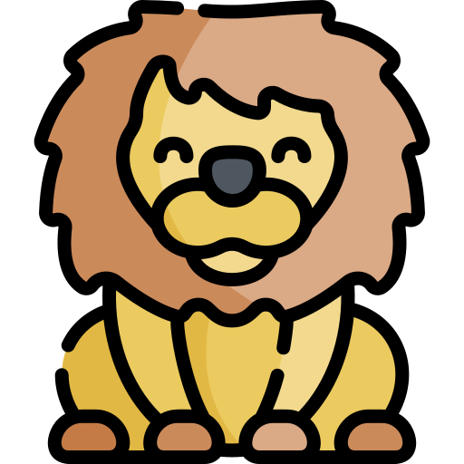 Lion Kawaii Lineal color icon