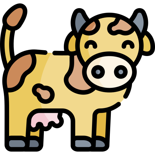 vache Kawaii Lineal color Icône